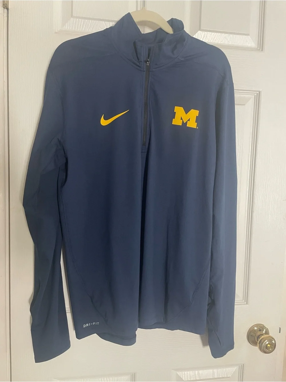 Nike Navy & Maize Dri-FIT Half-Zip Athletic Pullover